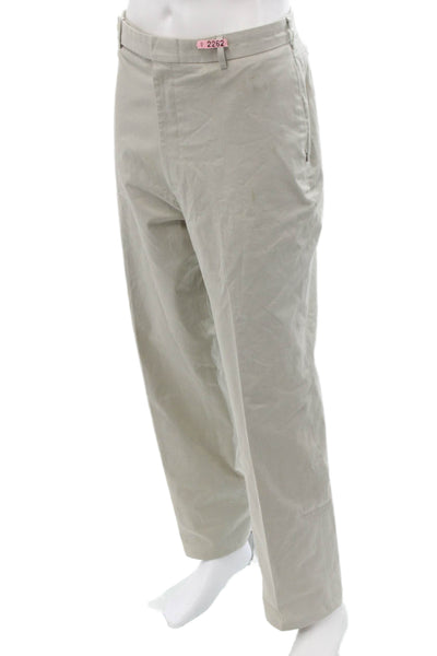 Donna Karan Signature Unisex Chinos Khakis Dress Pants Beige Button Size 36