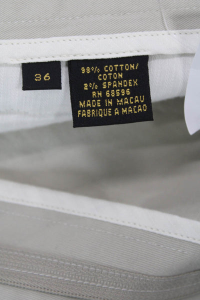 Donna Karan Signature Unisex Chinos Khakis Dress Pants Beige Button Size 36
