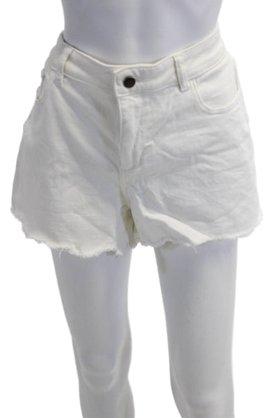 DL1961 Unisex Beach White Shorts Button 67% Cotton 31% Tencel Size 30
