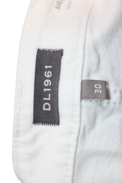DL1961 Unisex Beach White Shorts Button 67% Cotton 31% Tencel Size 30
