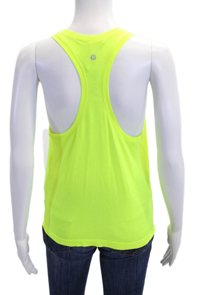 Lululemon Womens Basic Yellow Tank Top Sleeveless Round Neck Size 8