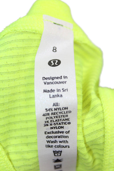 Lululemon Womens Basic Yellow Tank Top Sleeveless Round Neck Size 8