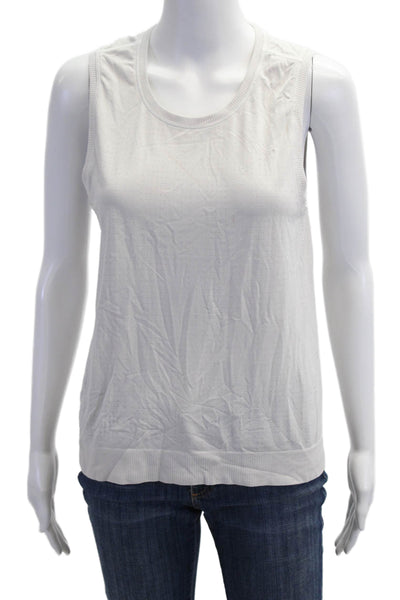 Athleta Women Basic Camisole White Round Neck Sleeveless Size M