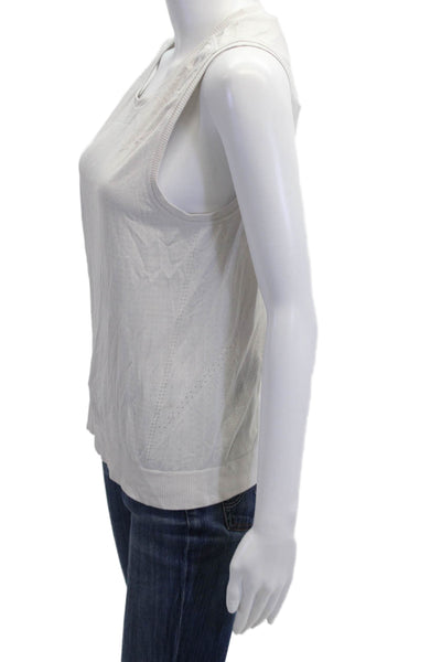 Athleta Women Basic Camisole White Round Neck Sleeveless Size M