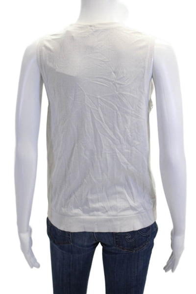 Athleta Women Basic Camisole White Round Neck Sleeveless Size M