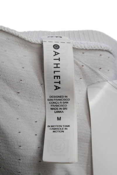 Athleta Women Basic Camisole White Round Neck Sleeveless Size M