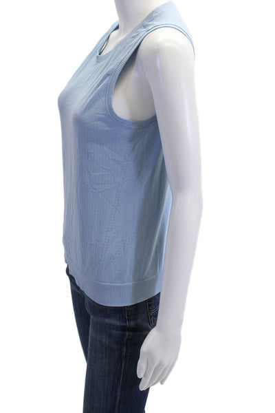 Athleta Women Light Blue Basic Tank Crew Neck Nylon Spandex Size S