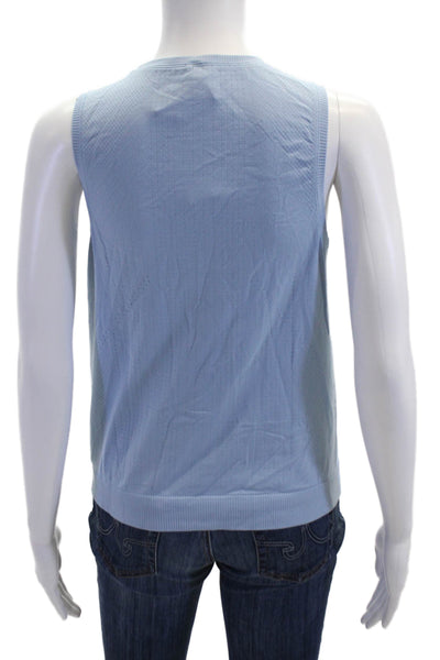 Athleta Women Light Blue Basic Tank Crew Neck Nylon Spandex Size S