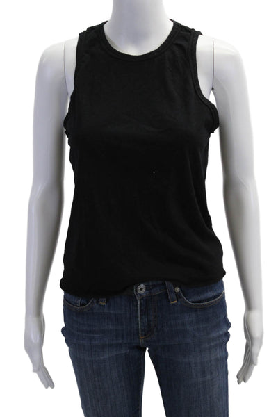 Michael Stars Women Black Sleeveless Tank Crew Neck Cotton Size M