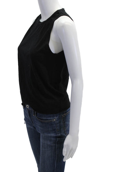 Michael Stars Women Black Sleeveless Tank Crew Neck Cotton Size M
