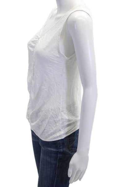 Goldie Women Basic V-Neck Sleeveless Pima Cotton Tank White Size M