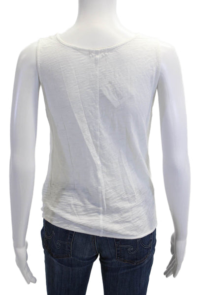 Goldie Women Basic V-Neck Sleeveless Pima Cotton Tank White Size M