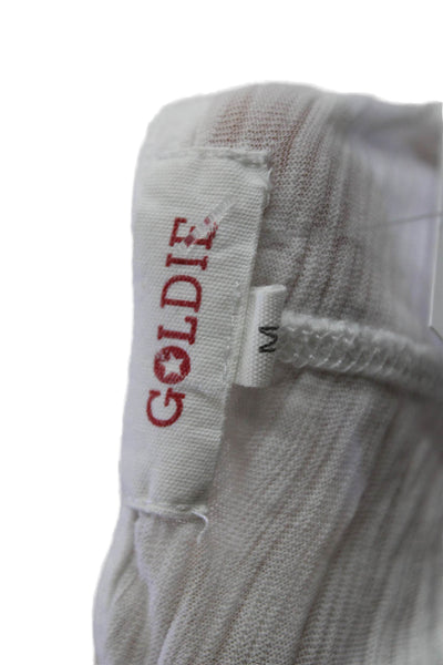 Goldie Women Basic V-Neck Sleeveless Pima Cotton Tank White Size M