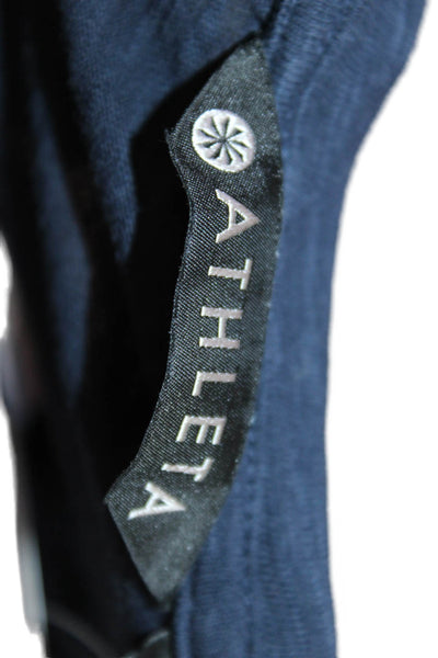 Athleta Womens Dark Blue Basic Tank Round Neck Cotton Polyester Size M