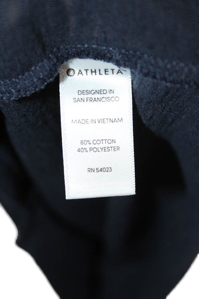 Athleta Womens Dark Blue Basic Tank Round Neck Cotton Polyester Size M