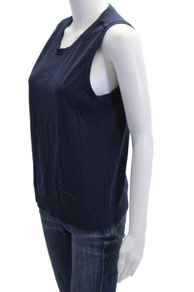 Athleta Women Basic Camisole Dark Blue Nylon Spandex Sleeveless Size M