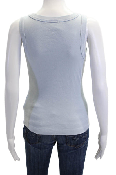 Michael Stars Women Basic Sleeveless Tank Light Blue 100% Cotton Size One Size