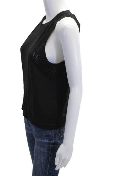 Lululemon Womens Basic Sleeveless Tank Black 100% Cotton Crew Neck Size 6