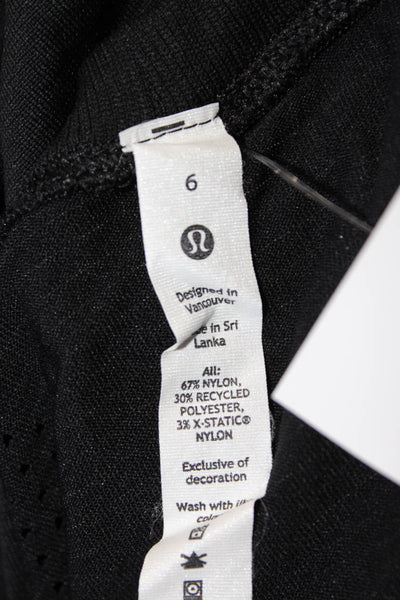 Lululemon Womens Basic Sleeveless Tank Black 100% Cotton Crew Neck Size 6