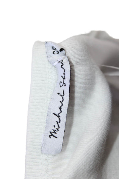 Michael Stars Women Cropped Tank Cotton White Sleeveless Size One Size