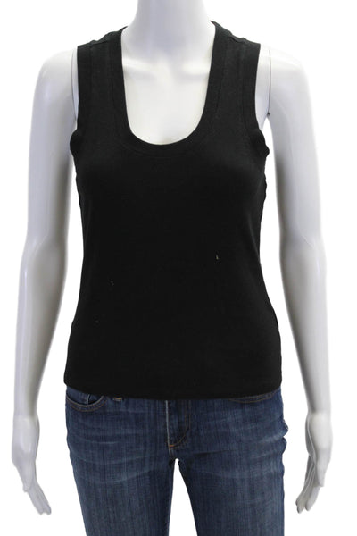 Z Supply Women Basic Black Tank Top Sleeveless Round Neck Cotton Spandex Size M
