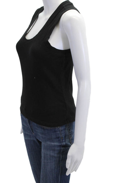 Z Supply Women Basic Black Tank Top Sleeveless Round Neck Cotton Spandex Size M