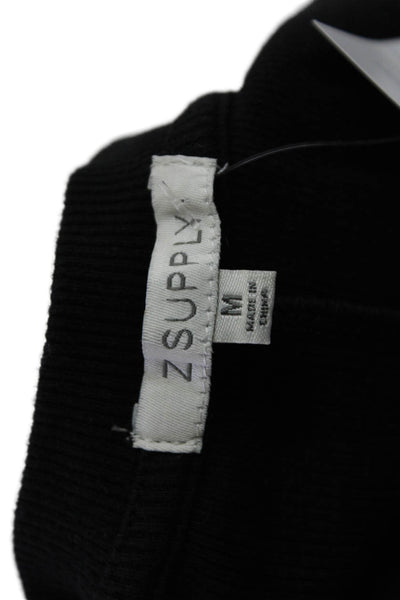 Z Supply Women Basic Black Tank Top Sleeveless Round Neck Cotton Spandex Size M
