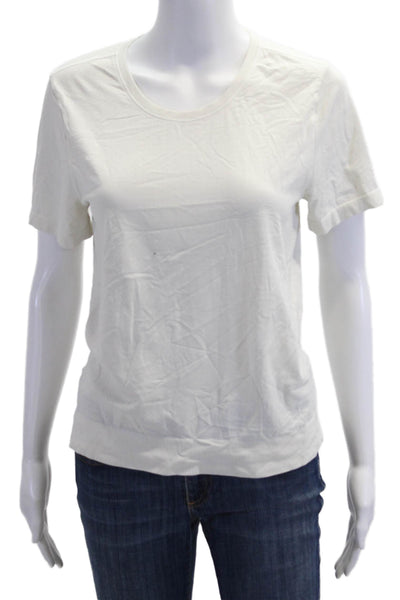 Athleta Women Basic T-Shirt White Crew Neck Short Sleeve Size M