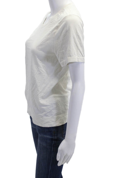 Athleta Women Basic T-Shirt White Crew Neck Short Sleeve Size M