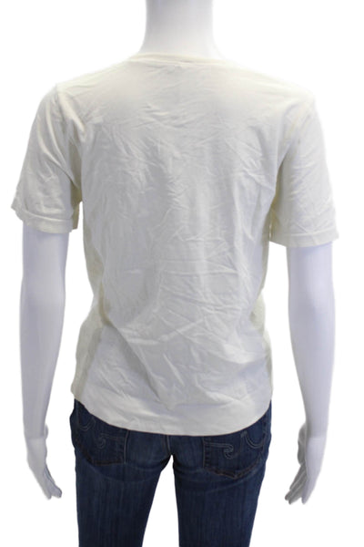 Athleta Women Basic T-Shirt White Crew Neck Short Sleeve Size M