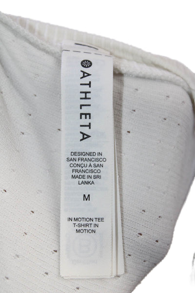 Athleta Women Basic T-Shirt White Crew Neck Short Sleeve Size M