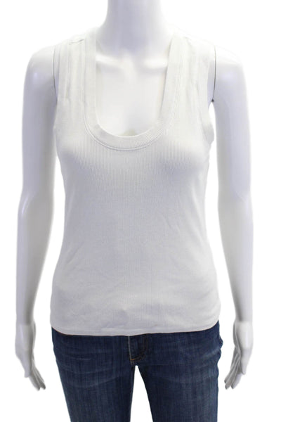 Z Supply Womens Basic Sleeveless Round Neck Cotton Spandex Tank White Size M
