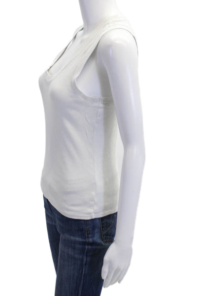 Z Supply Womens Basic Sleeveless Round Neck Cotton Spandex Tank White Size M