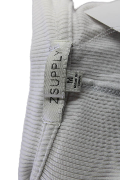 Z Supply Womens Basic Sleeveless Round Neck Cotton Spandex Tank White Size M