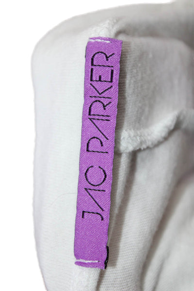Jac Parker Women White Cropped 90s Graphic Tank Crew Neck Size M
