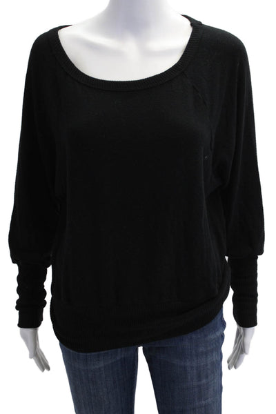 Michael Stars Women Pullover Sweaters Black Round Neck Long Sleeve Size S