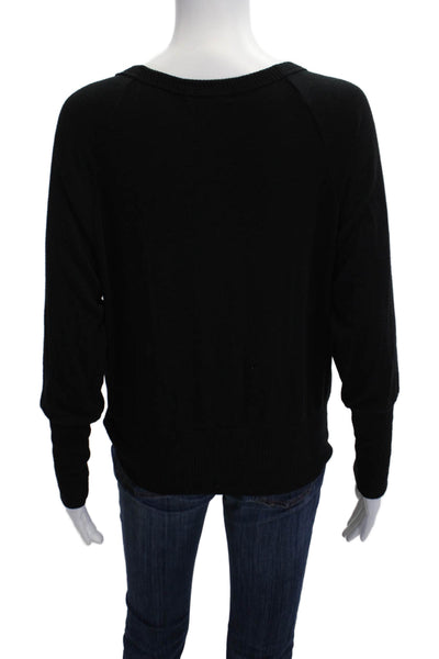 Michael Stars Women Pullover Sweaters Black Round Neck Long Sleeve Size S