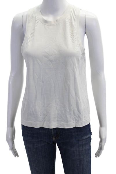 Lululemon Women White Sleeveless Tank Basic Crew Neck Size 6