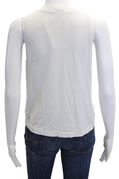 Lululemon Women White Sleeveless Tank Basic Crew Neck Size 6