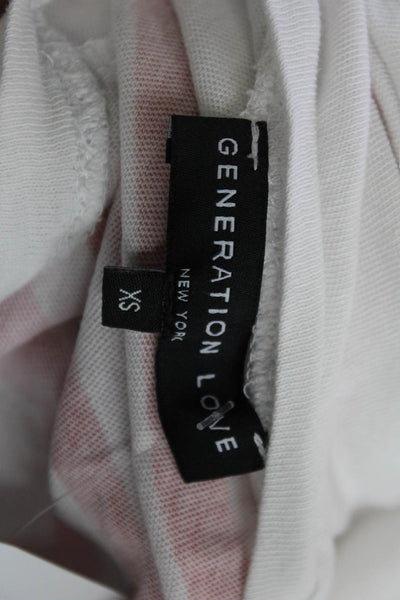 Generation Love Womens Sleeveless Striped Pima Cotton Tank Tunic Pink Size XS
