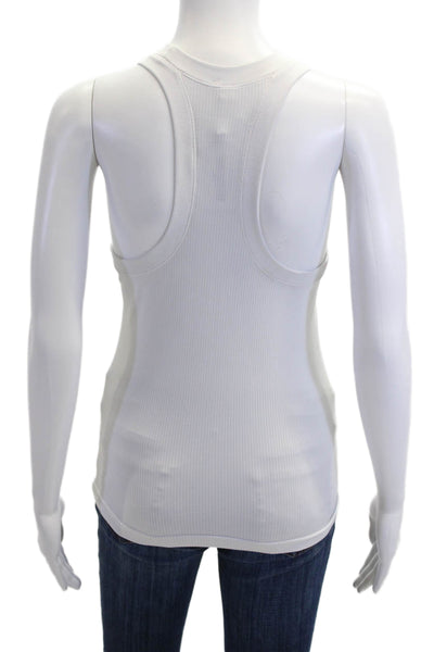 Athleta Womens White Basic Sleeveless Tank Crew Neck Size S