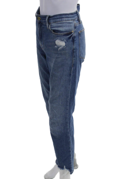 Frame Women Boyfriend Cropped Jeans Blue High Rise Size 29