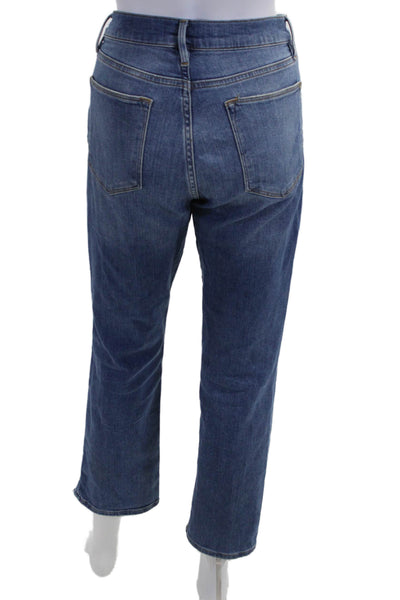 Frame Women Boyfriend Cropped Jeans Blue High Rise Size 29