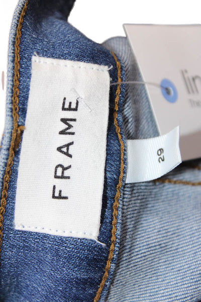 Frame Women Boyfriend Cropped Jeans Blue High Rise Size 29