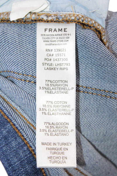 Frame Women Boyfriend Cropped Jeans Blue High Rise Size 29