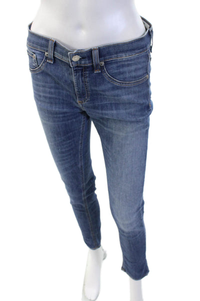 Rag & Bone Jean Women Skinny Ankle Blue Mid Rise Denim Jeans Size 29