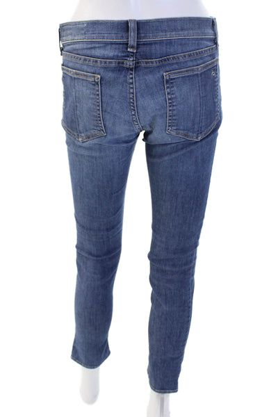 Rag & Bone Jean Women Skinny Ankle Blue Mid Rise Denim Jeans Size 29