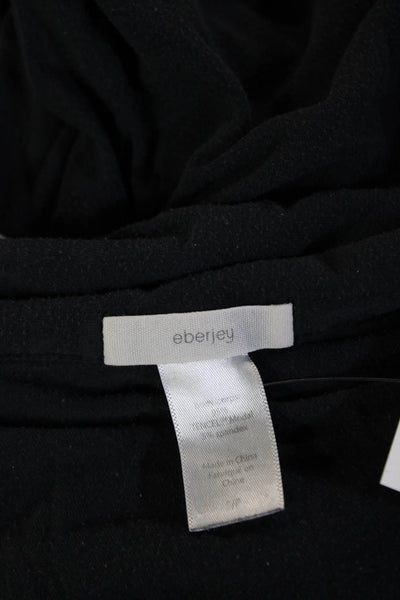 Eberjey Womens Collared Long Sleeve Cotton Blend Solid Top Size S
