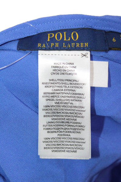 Polo Ralph Lauren Womens Sleeveless Viscose Solid Beach Tank Top Blue Size 6
