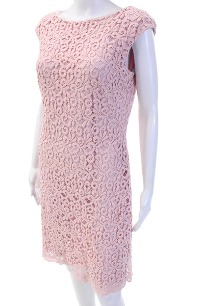 Lauren Ralph Lauren Womens Sheath Shift Dress Pink Cotton Short Sleeve Size 8